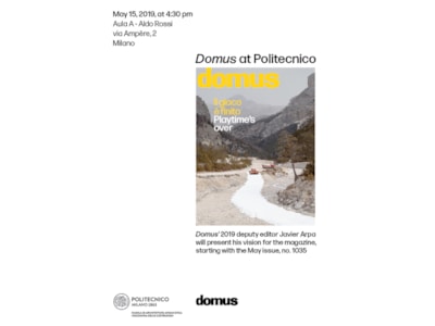 Javier Arpa presenting Domus at Politecnico Milano